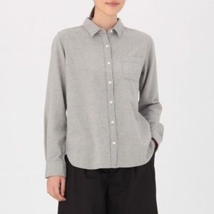 ISO! WOMEN ORGANIC FLANNEL SHIRT GRAY XS